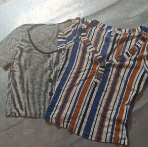 Bundle Of 2 Women Size Large Tops Short Sleeve